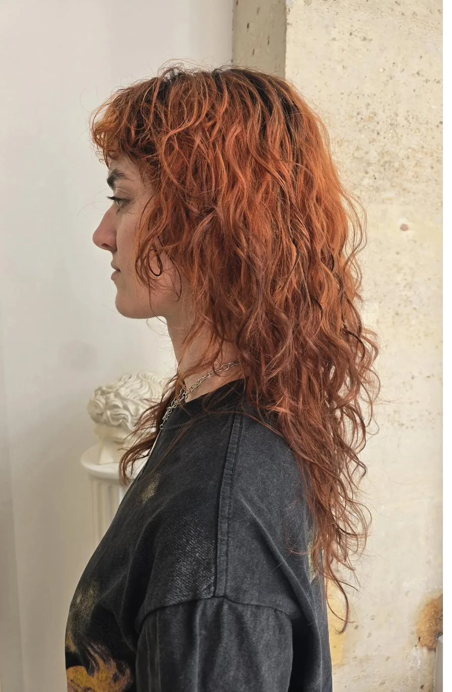 Cuivré boucles dégradé dos Paris