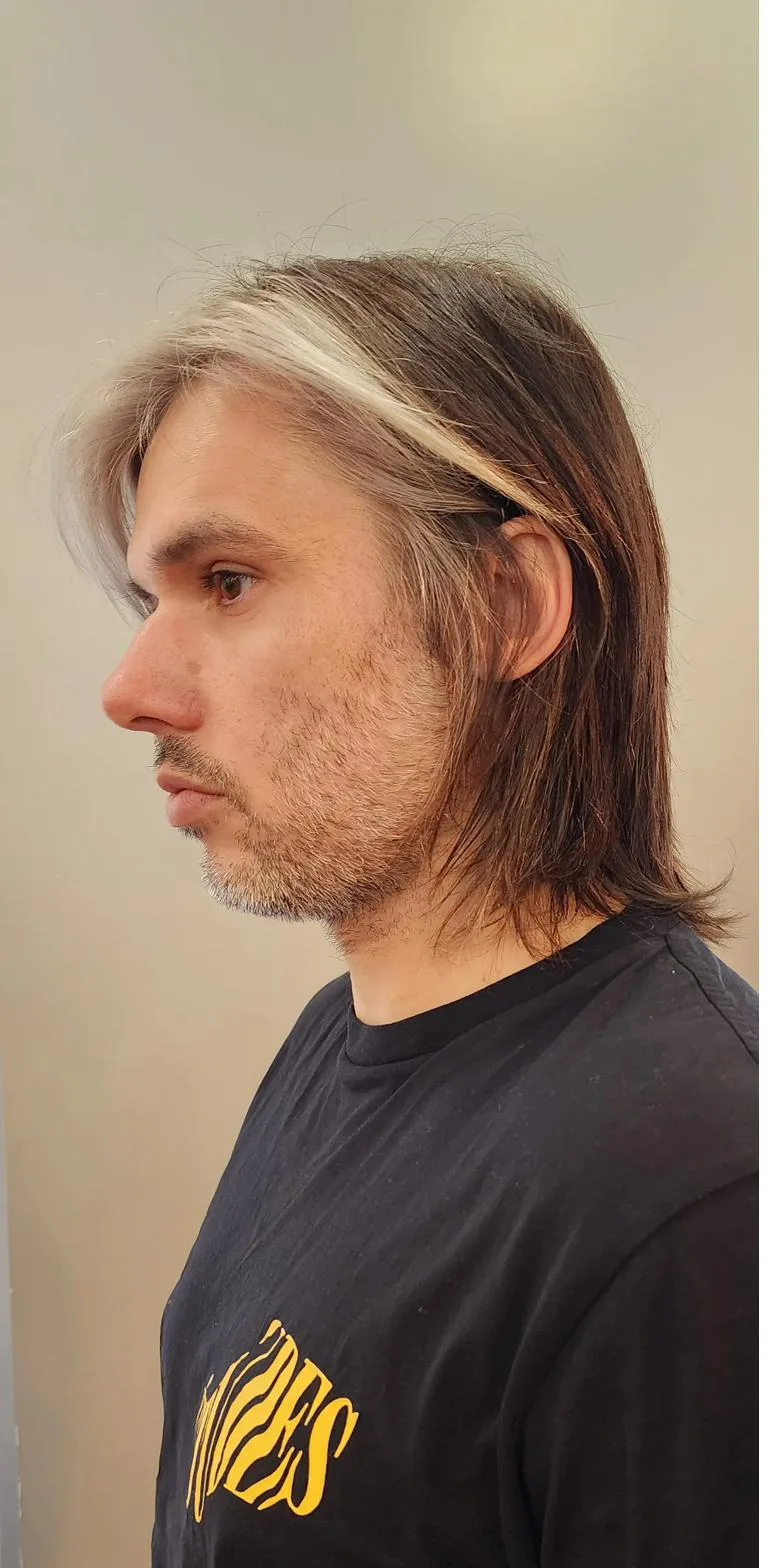 Mèches platine homme profil