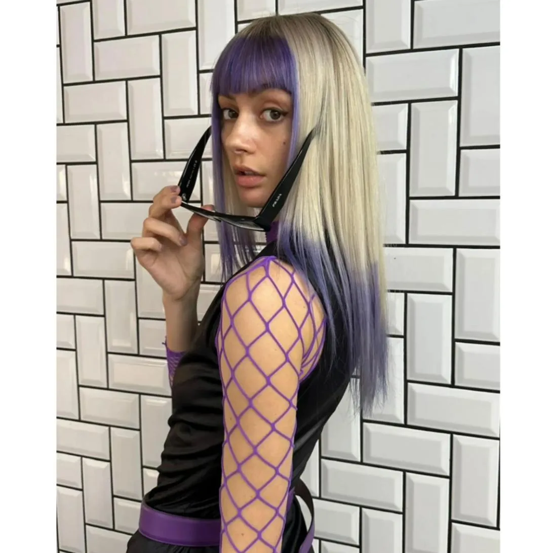 Placement violet blond frange Paris