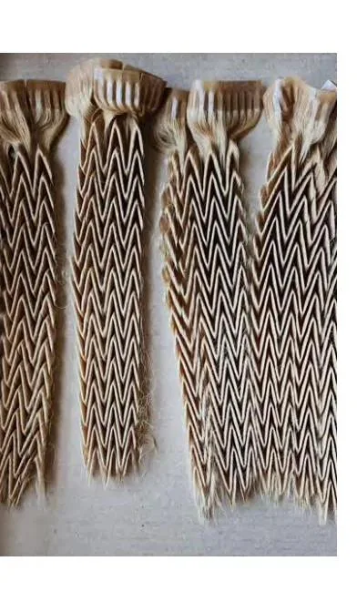 Plissage capillaire — 4 échantillons techniques bandes zigzag — 19M La Maison du Pli par Élodie Hue 2023