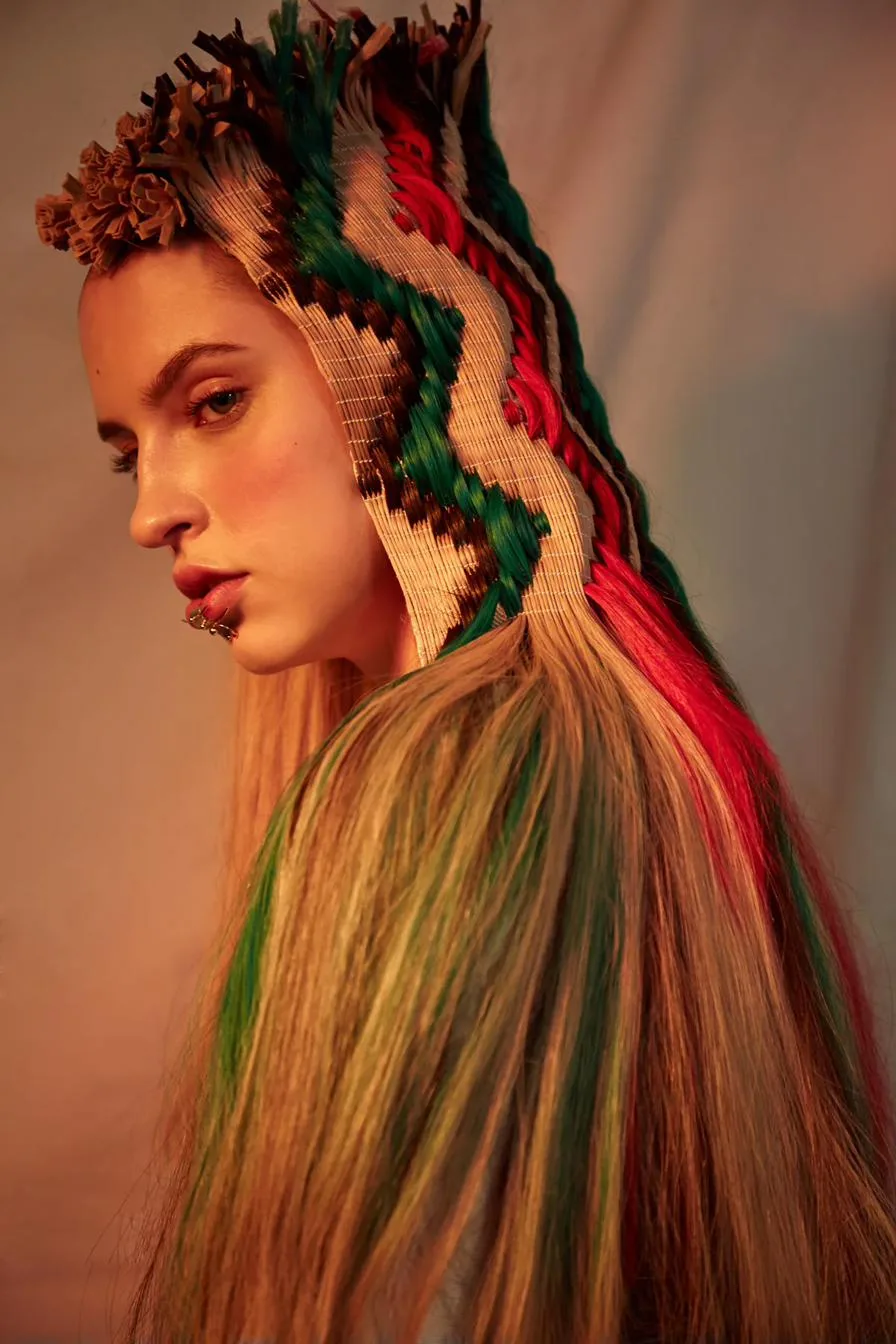 Tissage cheveux jacquard Série Ixchel Élodie Hue Antonin Mongin